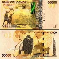 *50 000 Šilingov Uganda 2021 P54e UNC - Kliknutím na obrázok zatvorte -